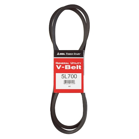 Mbl Mitsuboshi FHP General Utility V-Belt 0.63 in. W X 70 in. L For Fractional Horsepower Motors 5L700A